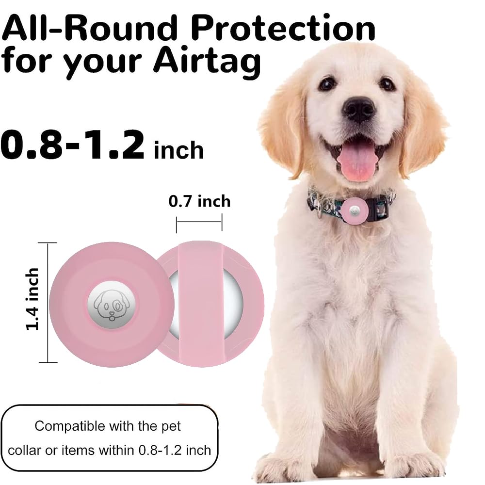 Protective Case Compatible for Apple Airtag Pet Collar, Silicone Protective Cover for Airtags, Anti-Lost - Compatible Case for Airtag Dog and Cat Collar - 1