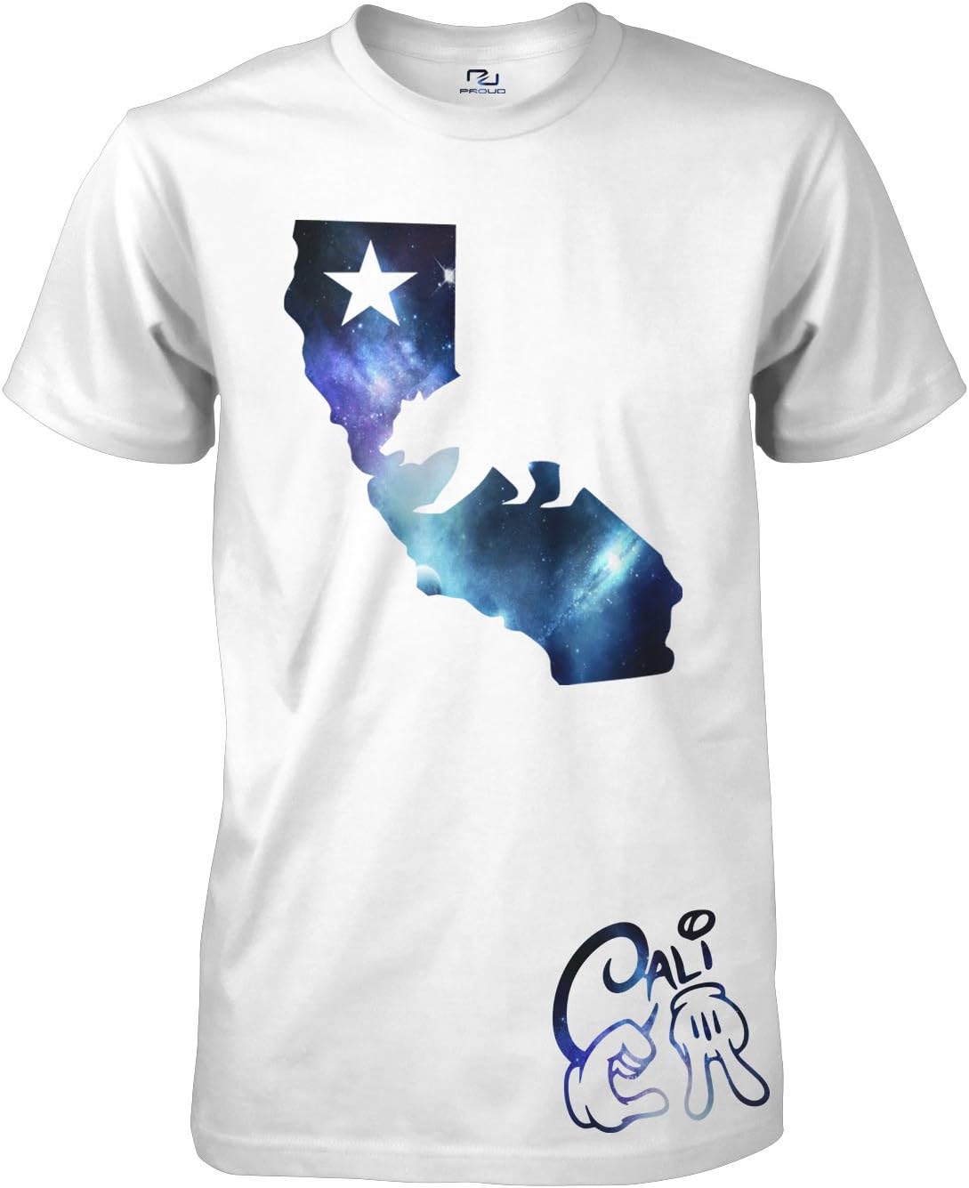 California Republic Cali Map Cali Bear Mickey Hand Space Men's T Shirt