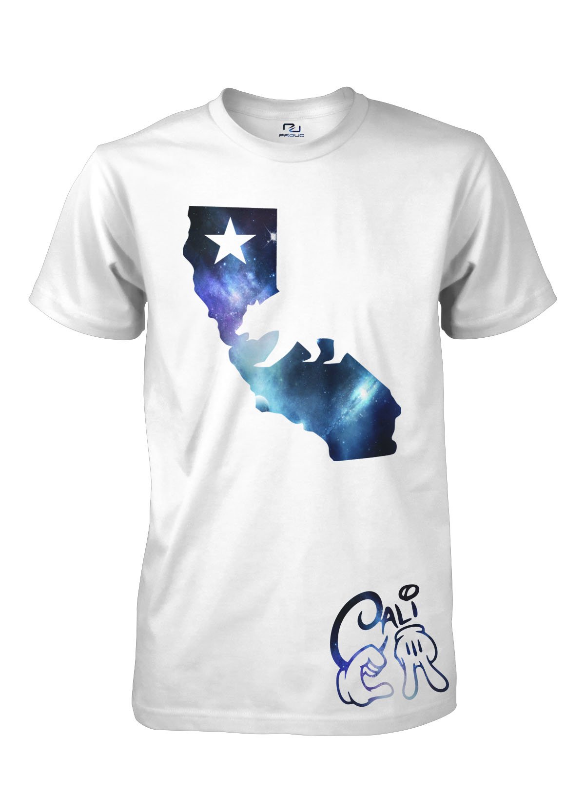 California Republic Cali Map Cali Bear Mickey Hand Space Men's T Shirt