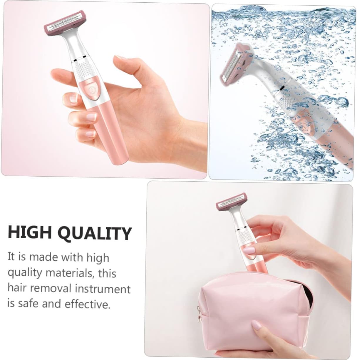 Razor Women's Shaver for Legs Underarms Rechargeable Hair Trimmer Made of Abs Simple Operation