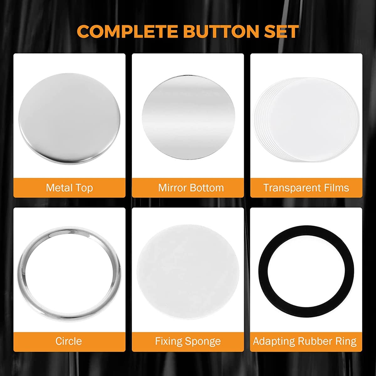 Parti for la creazione di Bottoni for Badge con Specchio Vuoto, pressa for Badge da 58 mm, Forniture for Macchine, Tasca Portatile Fai da Te,Kit per La Creazione di Bottoni