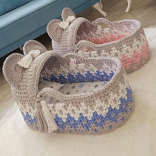 Miniatura 5 de Paquete de 4 hilos de tela elástica para camisetas de tela de color sólido, hilo de espagueti, bolsa de bricolaje, canasta, alfombra, proyectos de