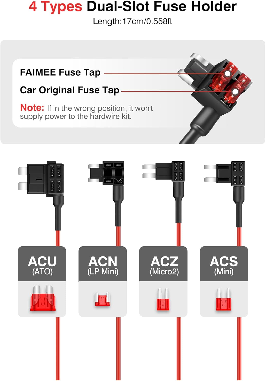 24/7 Parking Mode Hardwire Kit for Dash Cam Front and Rear, 11.5ft Type-C Cable with Low Voltage Cut-Off and Circuit Fuses, Converts 12-24V to 5V/2.5A for Dash Camera for Cars Continuous Surveillance