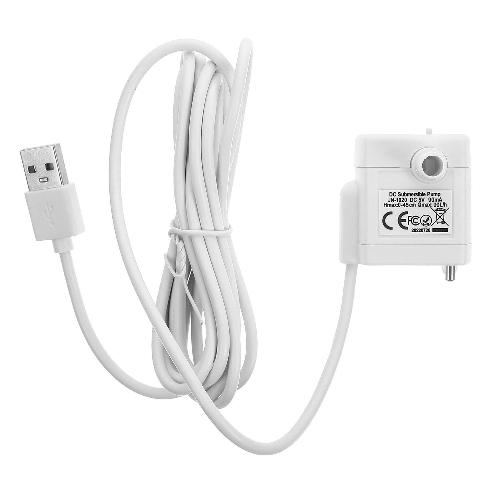 Toyvian Bomba de Agua para Bebedero de Gatos y Perros 5v 1a DC Luz Indicadora, Mini Bomba Sumergible Antiquemaduras, Suministros para Gatos, Silenciosa y Ajustable para Fuentes de Agua