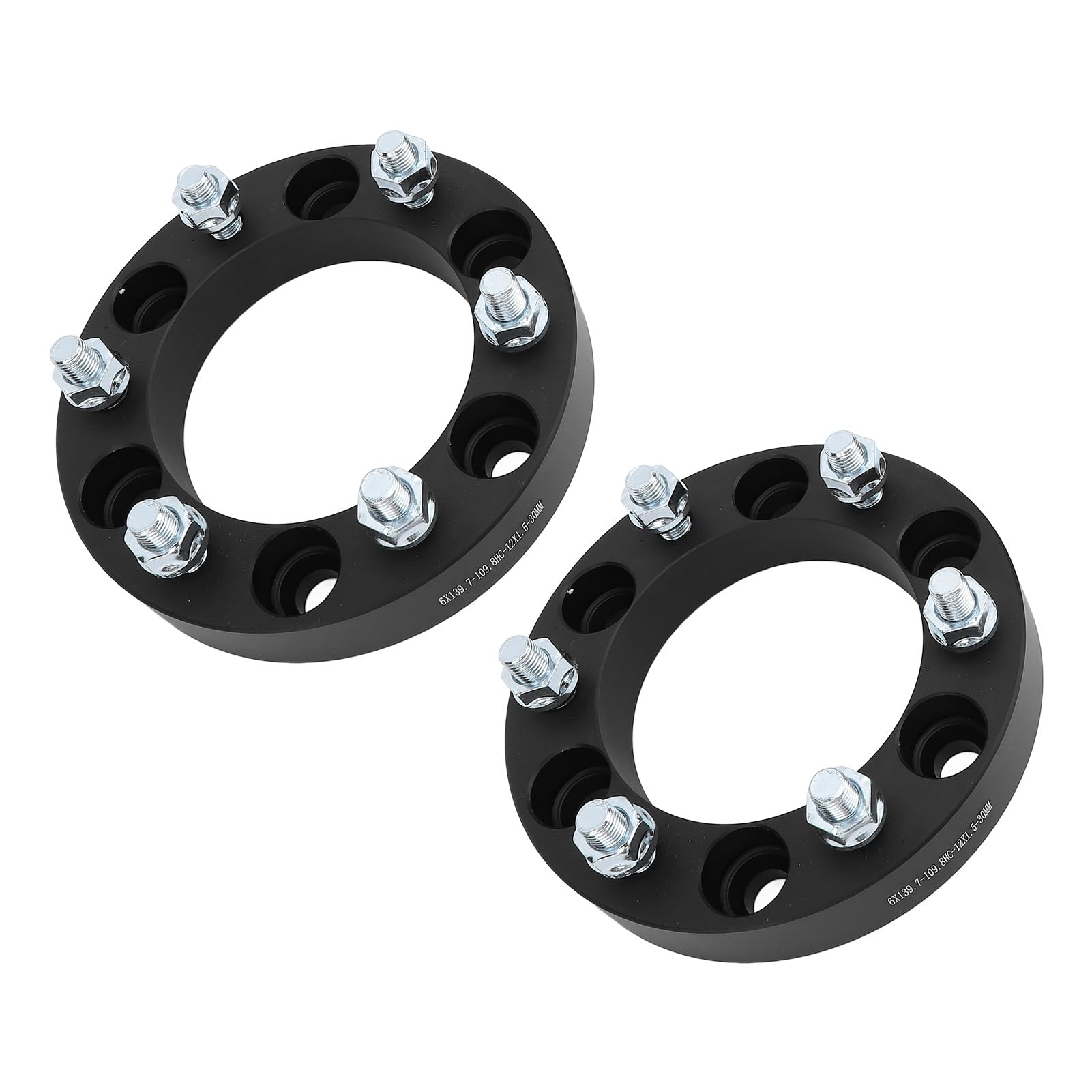 POENVFPO Zestaw Dystansów kół Stop Aluminium 30mm Dystans Koła 6 śrub 6x139,7mm do Pickupa SUV Dystans Piasty Koła dla L200 B2500 (BLACK)