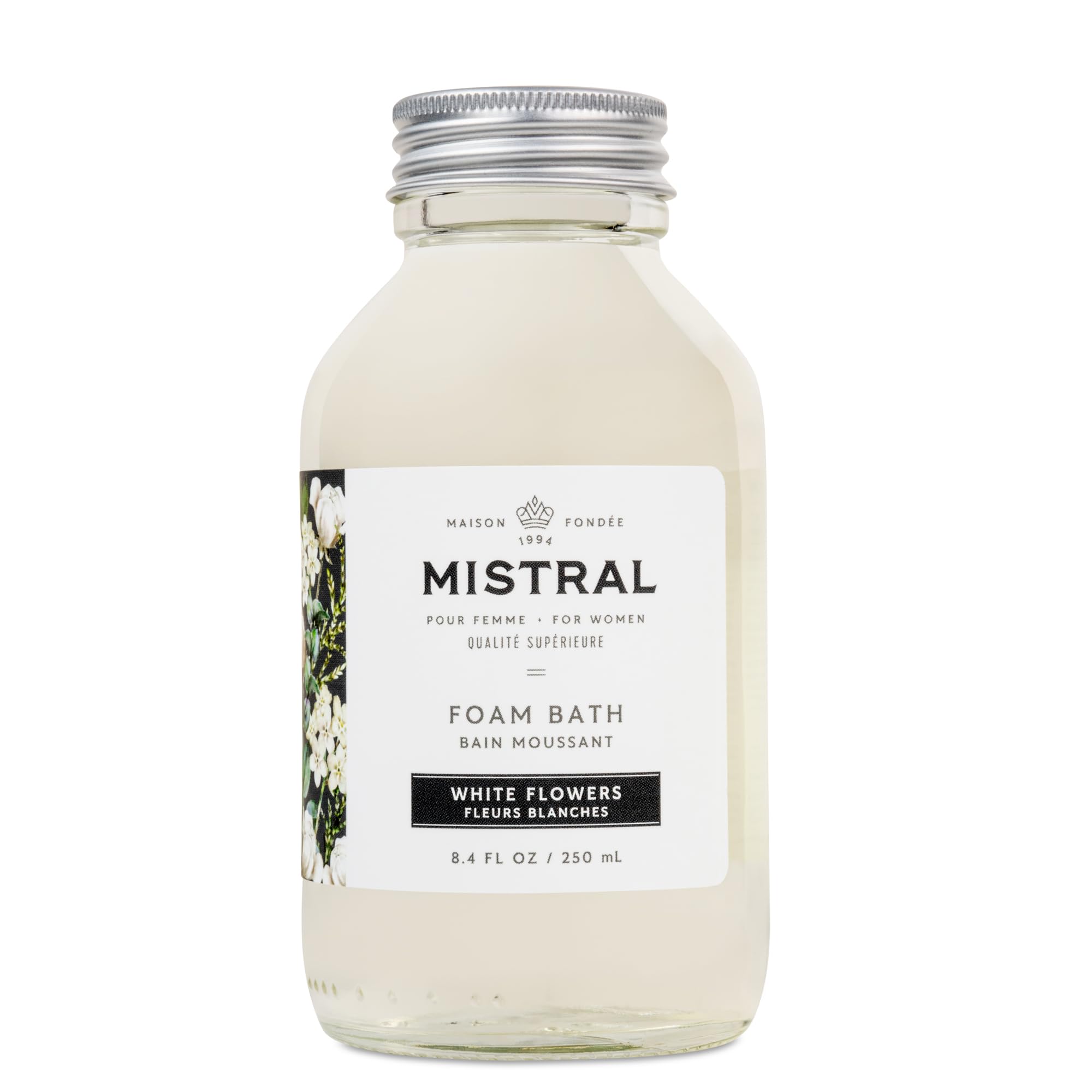 Mistral Heritage Foam Bubble Bath, White Flowers, 8.4 Fl Oz