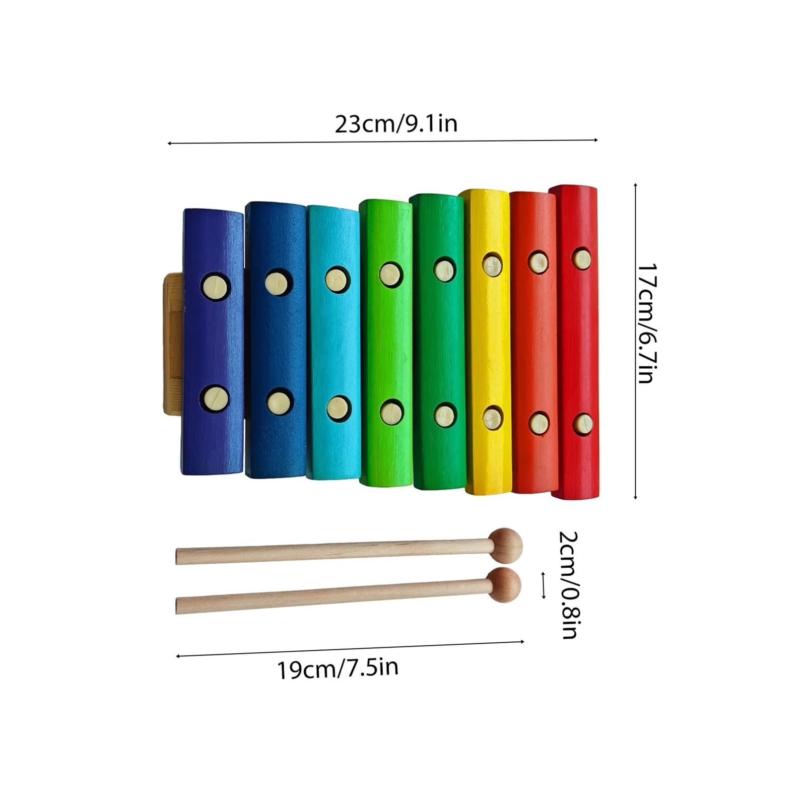 8 Notes Wooden Xylophone | Strumento musicale con mazze
