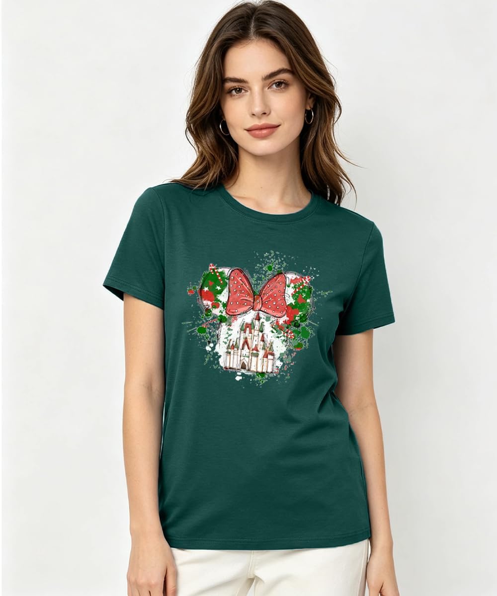 Women Magic Kingdom Castle Shirt Cute Fairy Graphic Casual Vacation Tee Top image 2