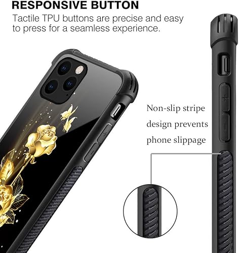 Miniatura 3 de TnXee Funda compatible con iPhone 12 Mini, diseño de flor de mariposa dorada para iPhone 12 Mini, funda para hombres y mujeres