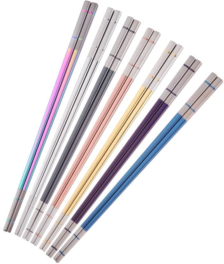 Amazon | TUPMFG ステンレス箸 金属箸 韓国箸 お箸 7膳 四角箸 23.5