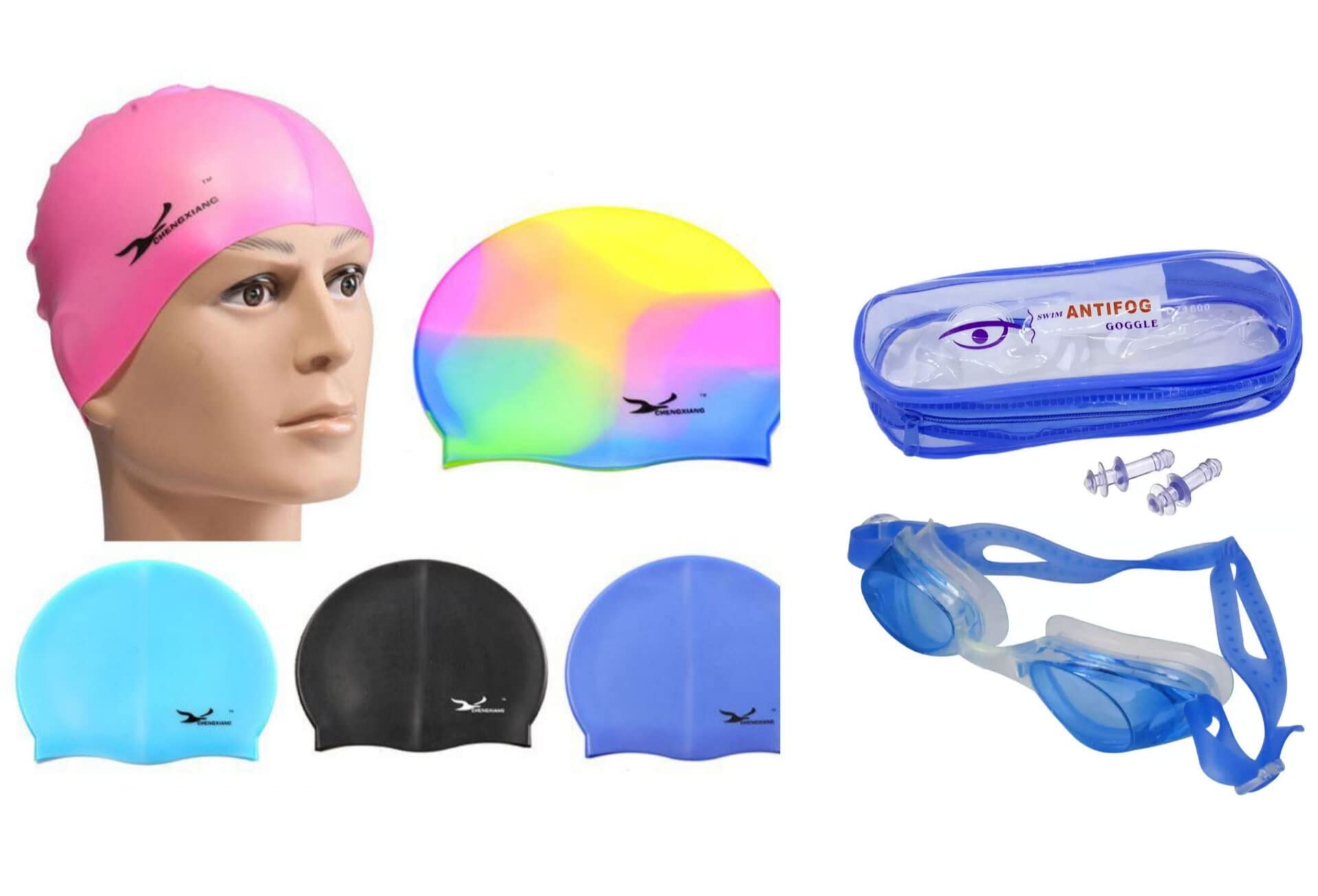 BodkiZone Adjustable Size Anti Fog Swimming Goggles & Cap with Ear Plugs for Men,Women,Boys,Girls,Kids & Adult. Free Size Cap, UV-Protected Anti-Fog Glasses, Adjustable Strap with Ear Plugs-Multicolor (B0BYK4H3RP) Amazon Price History, Amazon Price Tracker
