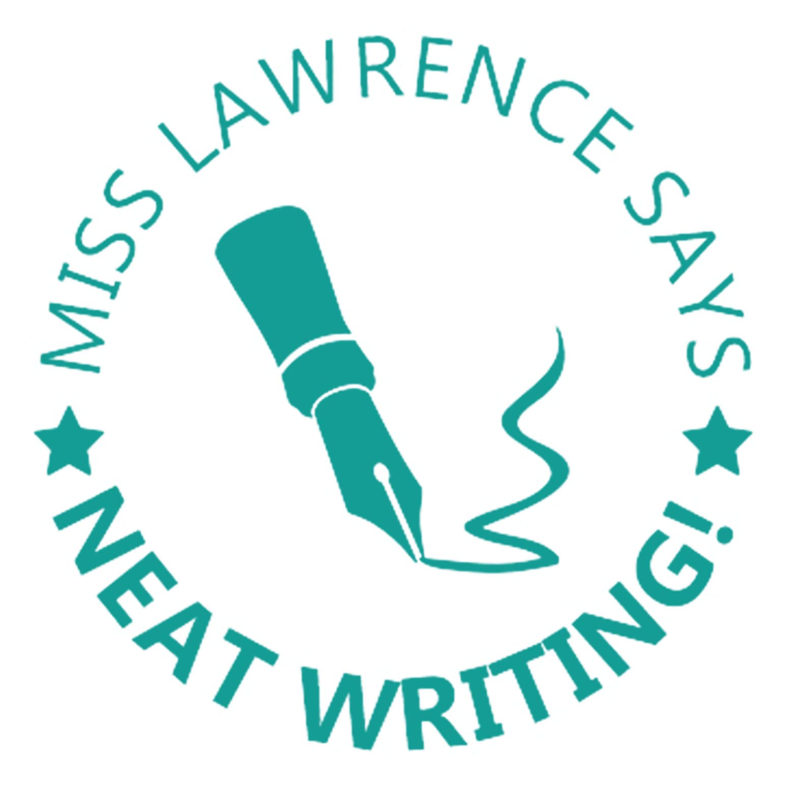 Printtoo Personalized Teachers Stamp Neat Writing! Teachers Name Self-Inking Rubber Stamp Applause For School Classroom & Homework Supplies,Green - 30 x 30 mm