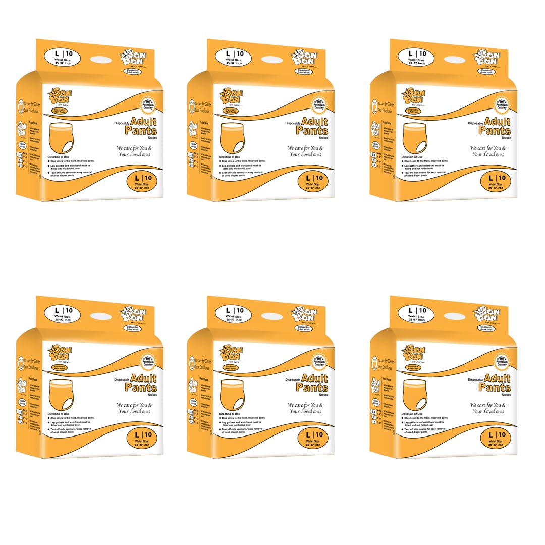 Bonbon Premium Adult Diaper Pant Style Large (PACK OF 6) - 60 Count - L - Ultra Leak-Guard with Absorption and Distribution Layer (ADL) and Multi-strand leg - Waist Size 25-57 Inch, 63-57 cm (B0D35TQV83) Amazon Price History, Amazon Price Tracker