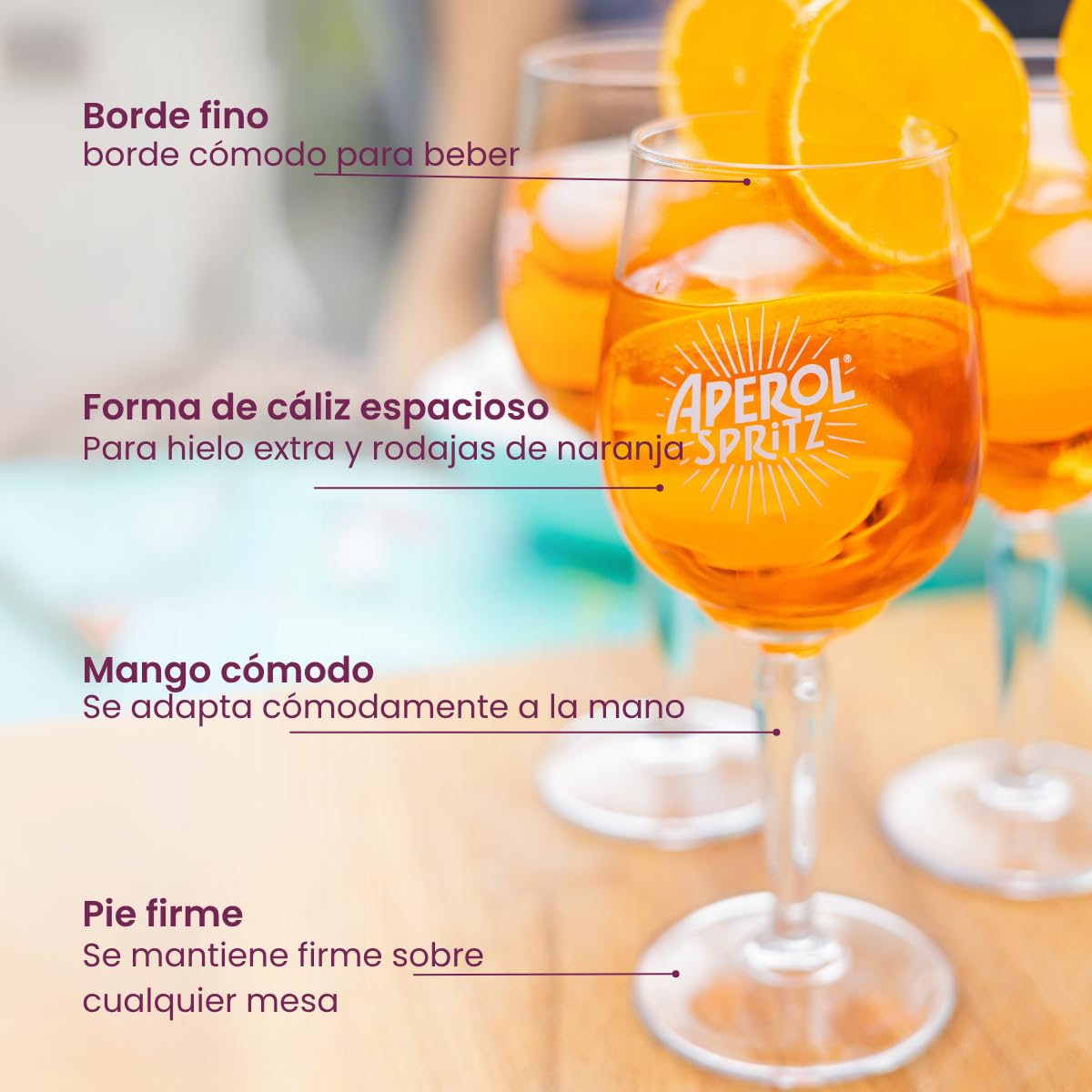 Aperol Spritz - Vasos (450 ml, 6 unidades)