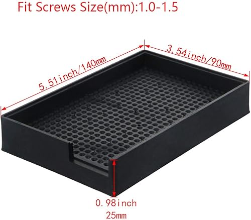 Vista 10 de Othmro Bandejas de tornillos antiestáticos de 273 agujeros, placas de tornillo de 5.512 x 3.543 x 0.984 in, soporte de bandeja de tornillos