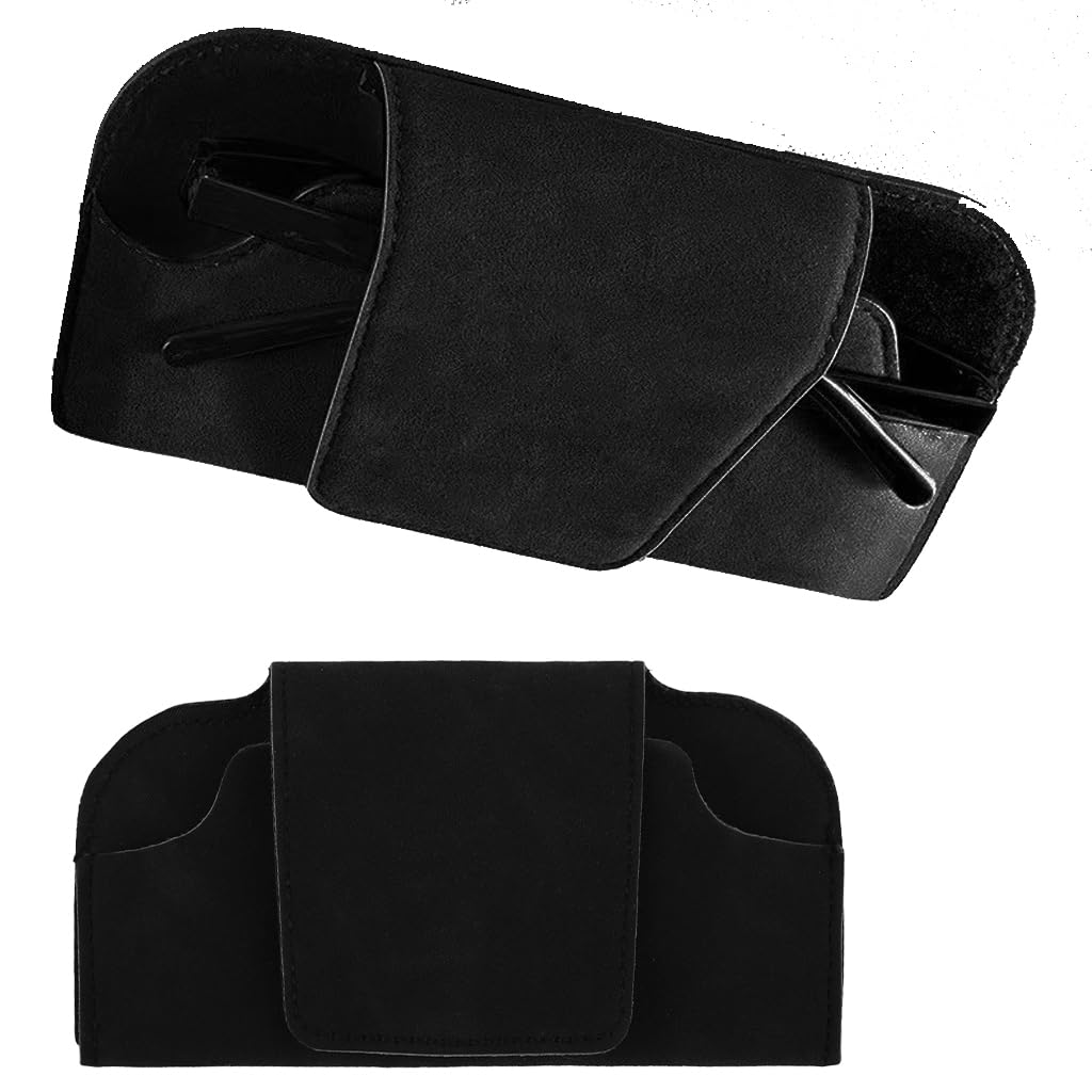 Sunglasses Holder for Car Visor Leather Glasses Case with Magnetic Clip Universal Fit Black Interior Accessory for Secure Eyewear Storage-image-38