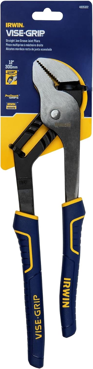 IRWIN Tools VISE-GRIP Plier, Groove Joint, Straight Jaw, 12-Inch (4935322)
