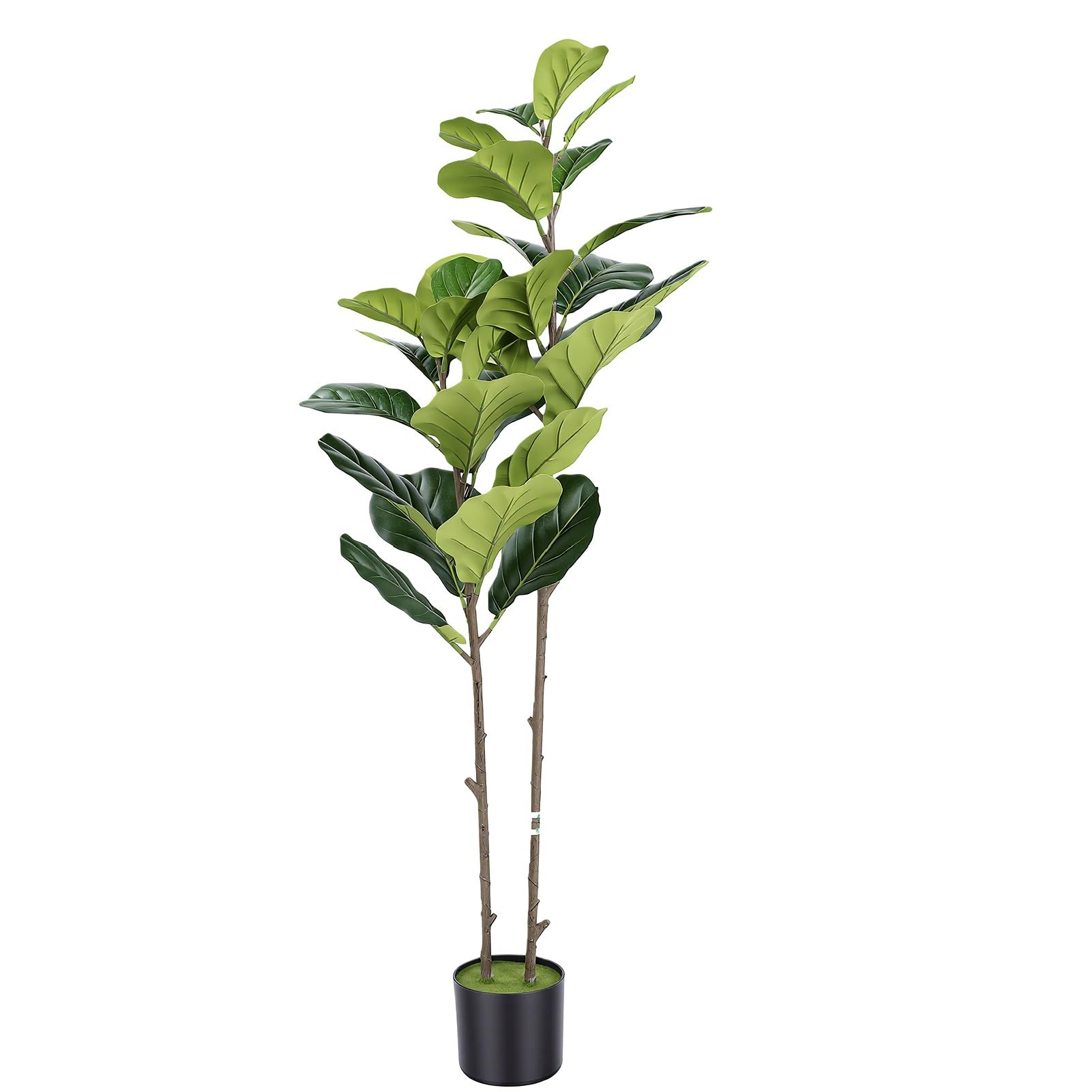 Sztuczna Roślina Figowa o Wysokości 3,94 Stopy, Realistyczne Sztuczne Drzewo Ficus Lyrata w Doniczce o Naturalnym Wyglądzie do Dekoracji Domowego Biura