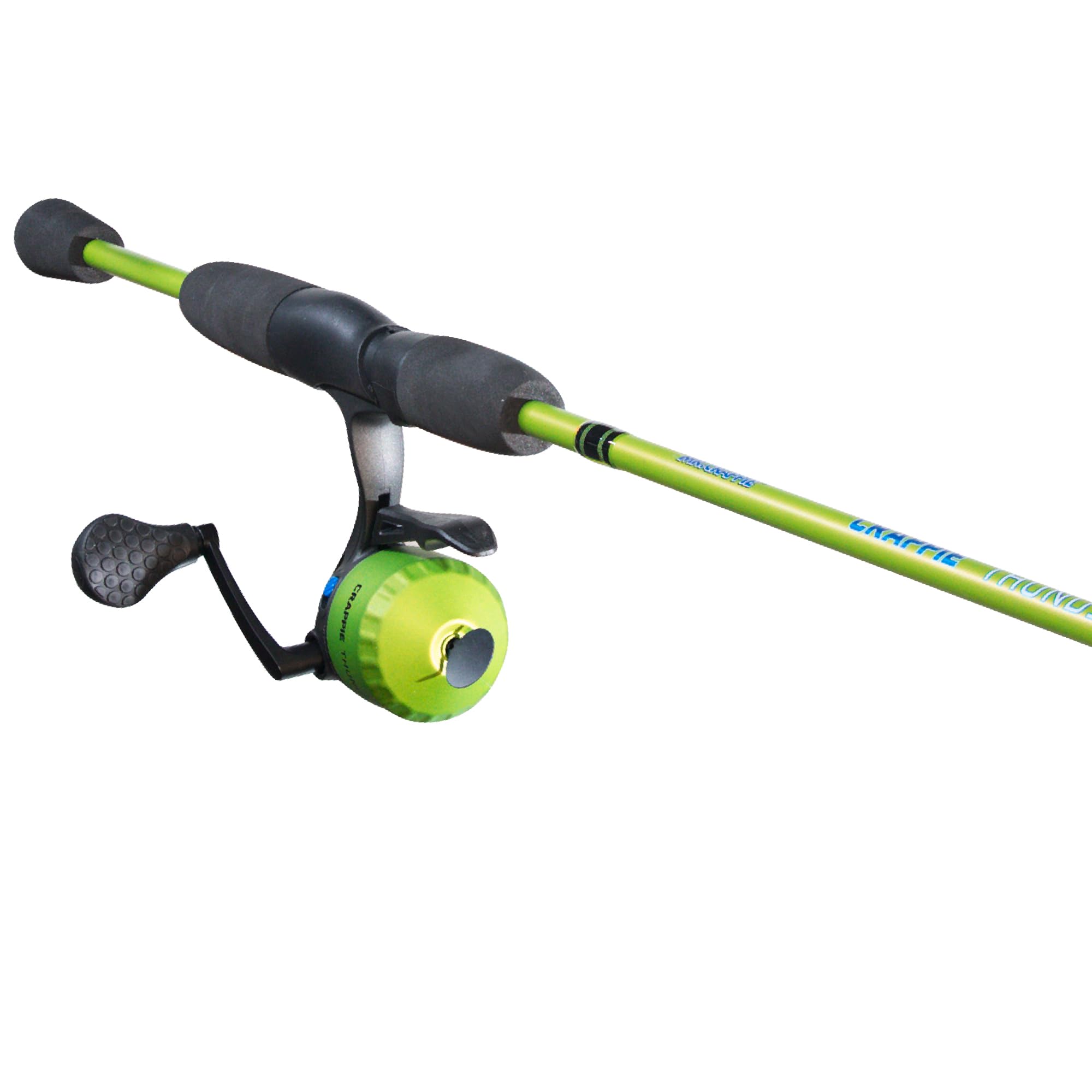 Lew's Mr. Crappie Crappie Thunder Underspin Reel and Fishing Rod Combo, Graphite Rod, 4.3:1 Gear Ratio, Interchangeable Retrieve, 6-Pound Line, Green