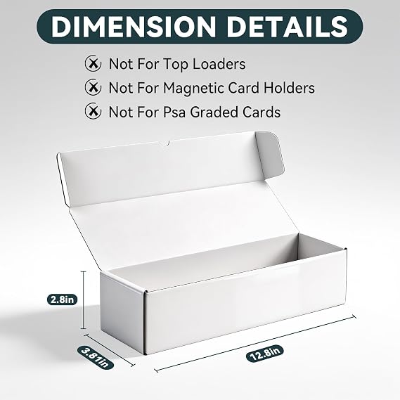 Trading Card Storage Box 6-Pack, 1000 Count Heavy Duty Corrugated Cardboard Box - Bulk Organizer for TCG, MTG,Sports & Collectible Cards, 12.8 INCH Horizontal