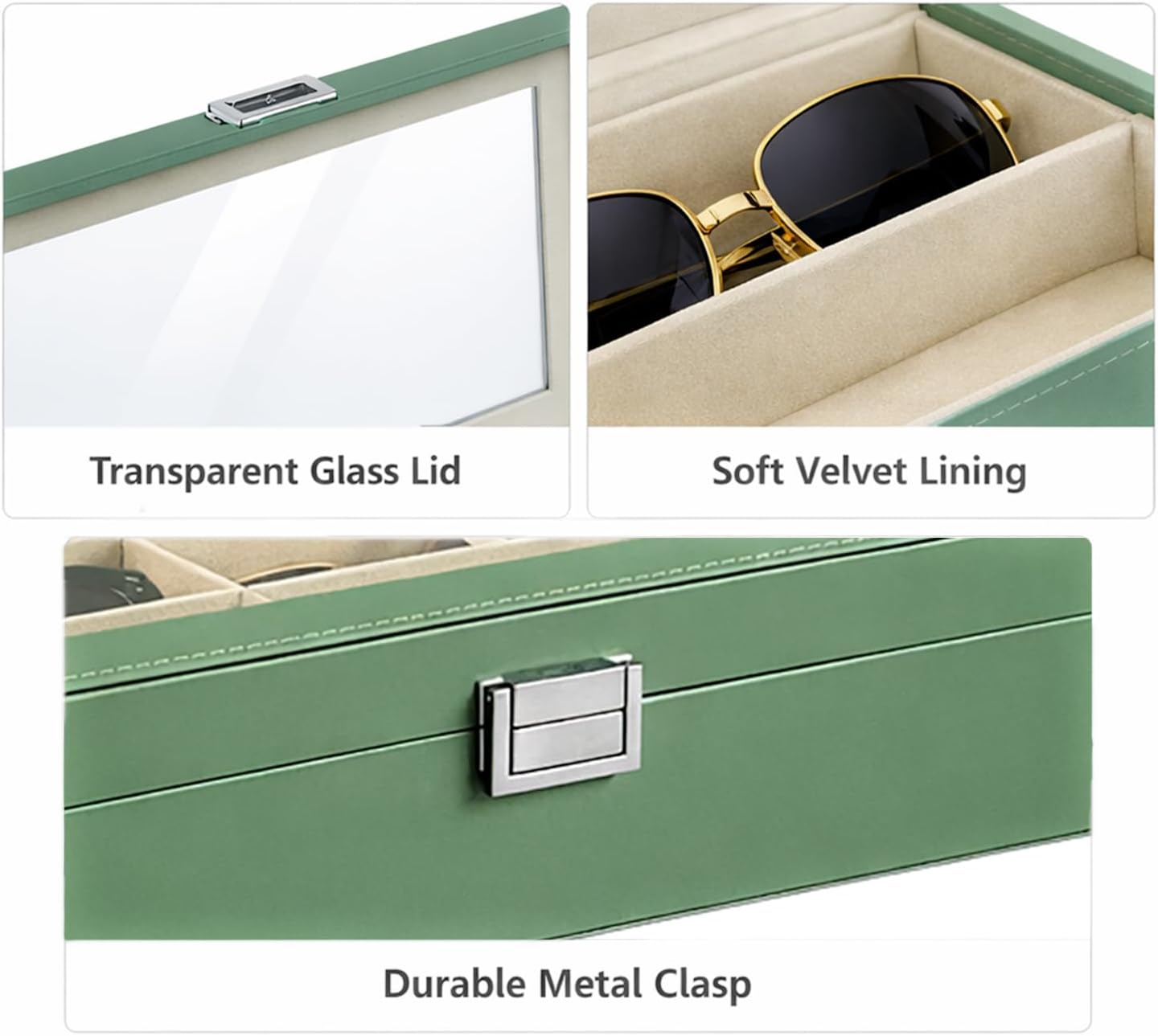 UnionPlus Sunglasses Organizer, 4/8 Slots Eyewear Storage Box, Glasses Case Collector for Sunglasses Eyeglasses