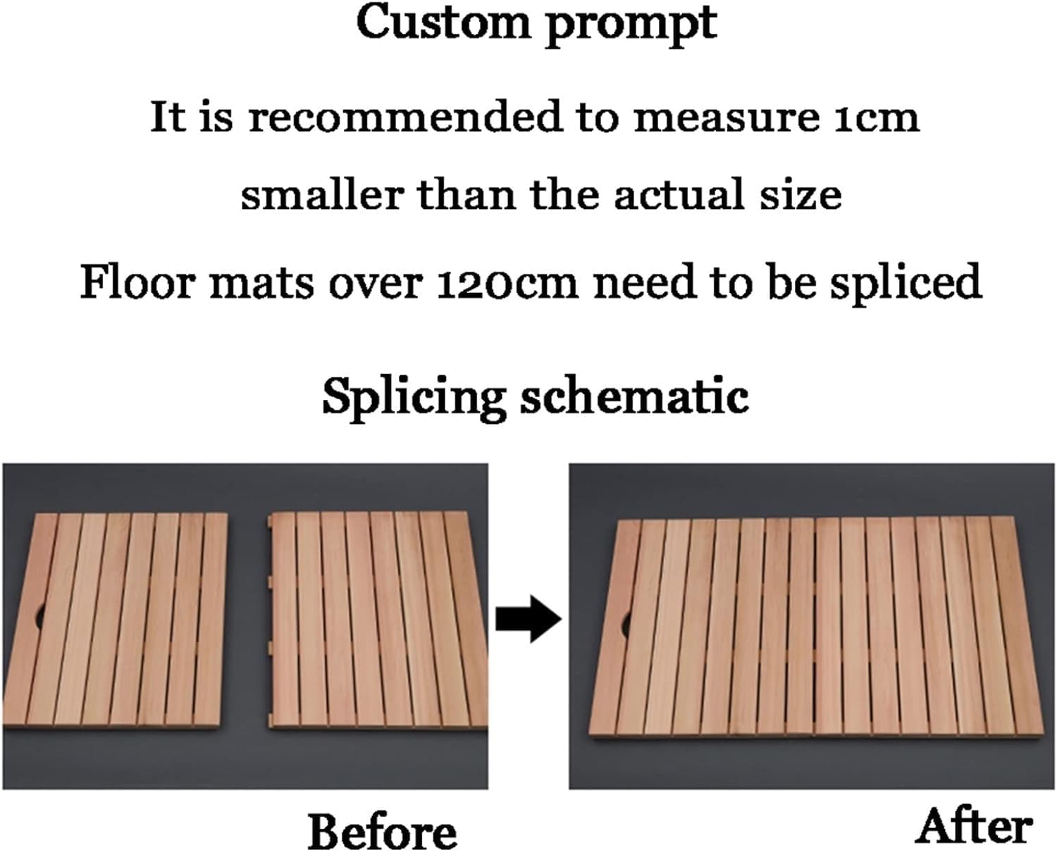 Alfombra de baño de Ducha de Madera, Almohadilla Antideslizante for pies, Tablero de Drenaje for baño, Pedal de Suelo for Puerta, tamaño Personalizado(60x70cm)