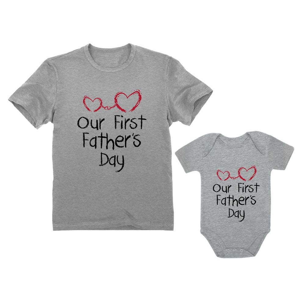 TstarsFirst Fathers Day Dad and Baby Matching Outfits Father Son Daughter Shirts Set