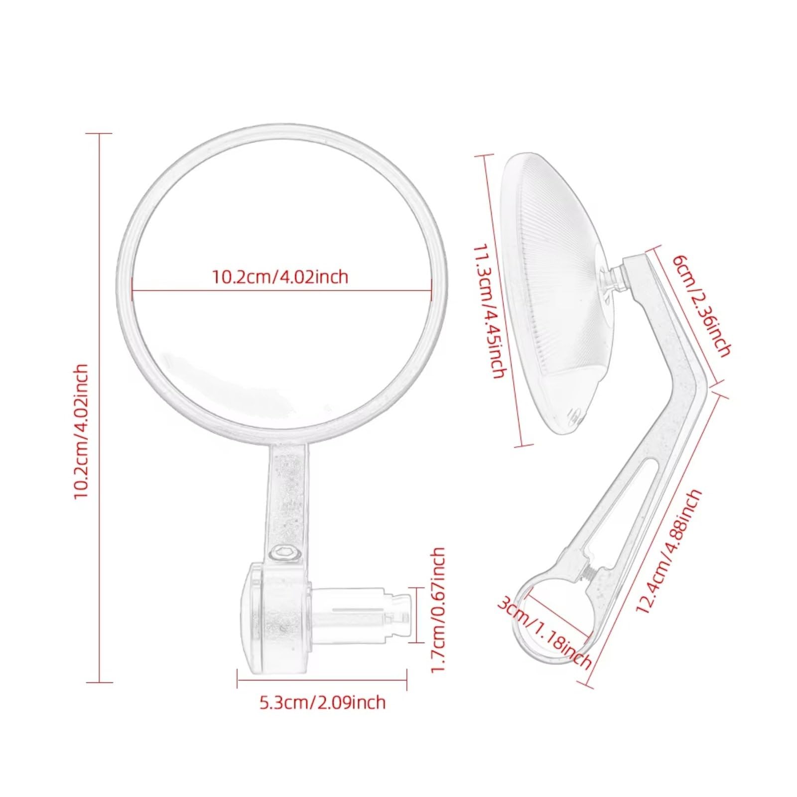 Motorrad Lenkerendenspiegel Motorrad Chrom Konvex 7/8 "22mm Lenker Spiegel Universal Rück Bar End Seite Spiegel Motorrad Rückspiegel Zubehör