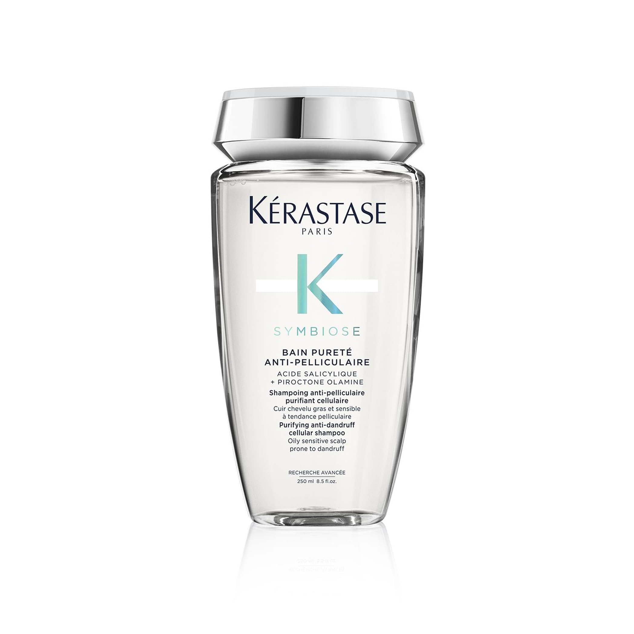 Kérastase Symbiose, Champú Anticaspa Purificante Y Calmante, Para Cuero Cabelludo Graso y Sensible Con Tendencia A La Caspa, Sin Sulfatos Ni Siliconas, Bain Pureté Anti-Pelliculaire, 250 ml