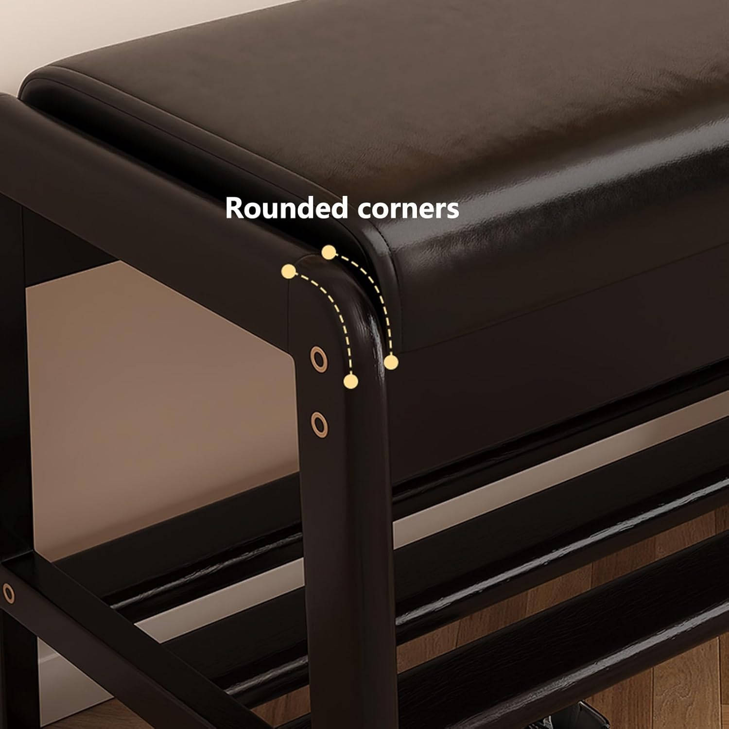 Shoe Rack Bench with Padded Cushion, Shoe Bench for Entry, Solid Wood Shoe Storage Bench, End of Bed Bench with Shelf, for Living Room, Bedroom, Bathroom, Entryway(Natural,22x13x17/55x34x45cm)