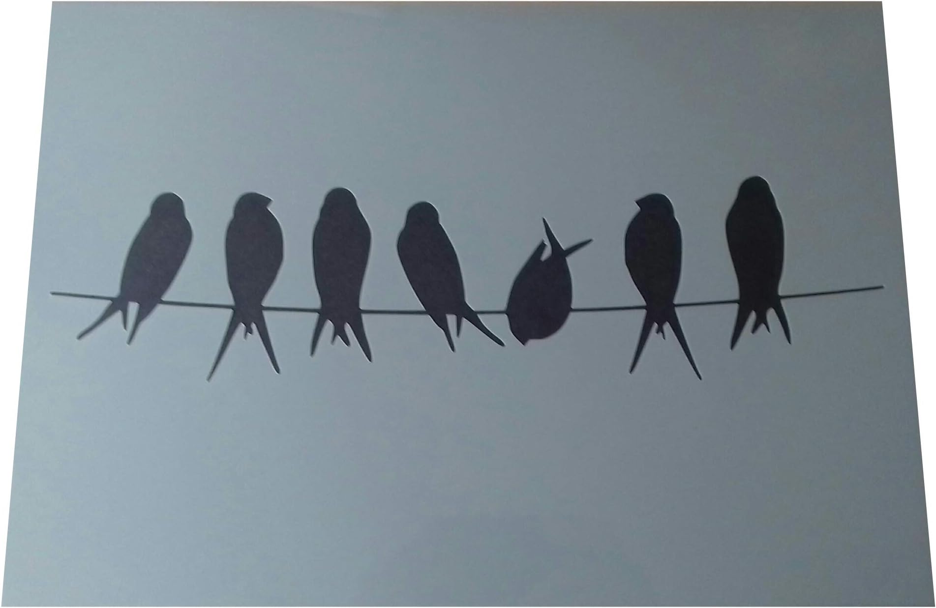 Solitarydesign Shabby chic Stencil Line of birds Rustic. Vintage style A3 420x297mm Premium Mylar Wall art
