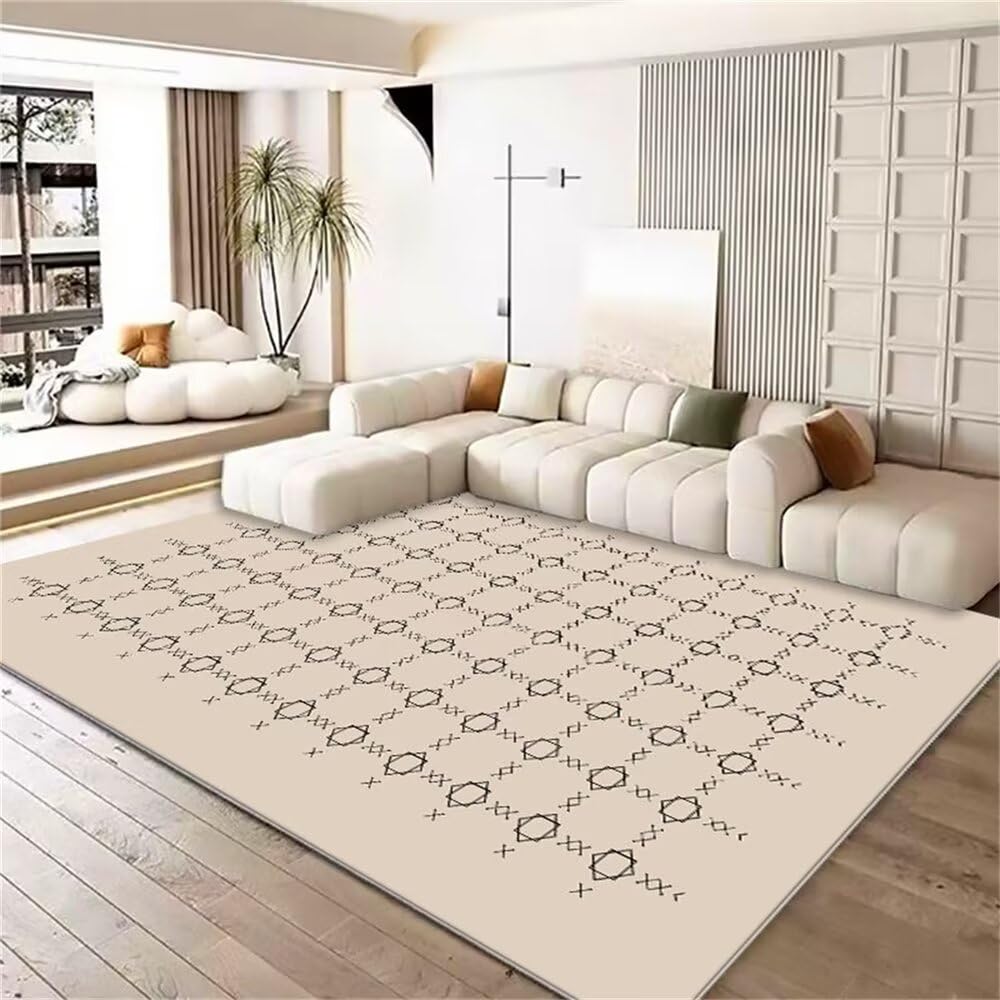 Tapis de salon gris géométrique moderne déco salon 50x80cm