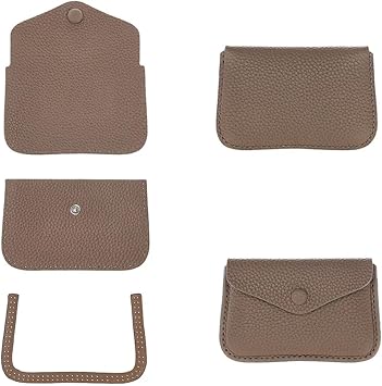 POPSEWING DIY Leather Wallet Kit, DIY Purse Sewing Kit, Top Grain Leather Unfinished Card Holder Craft Set with Tools, Perfect Creative Project & Unique Gift Idea Taupe