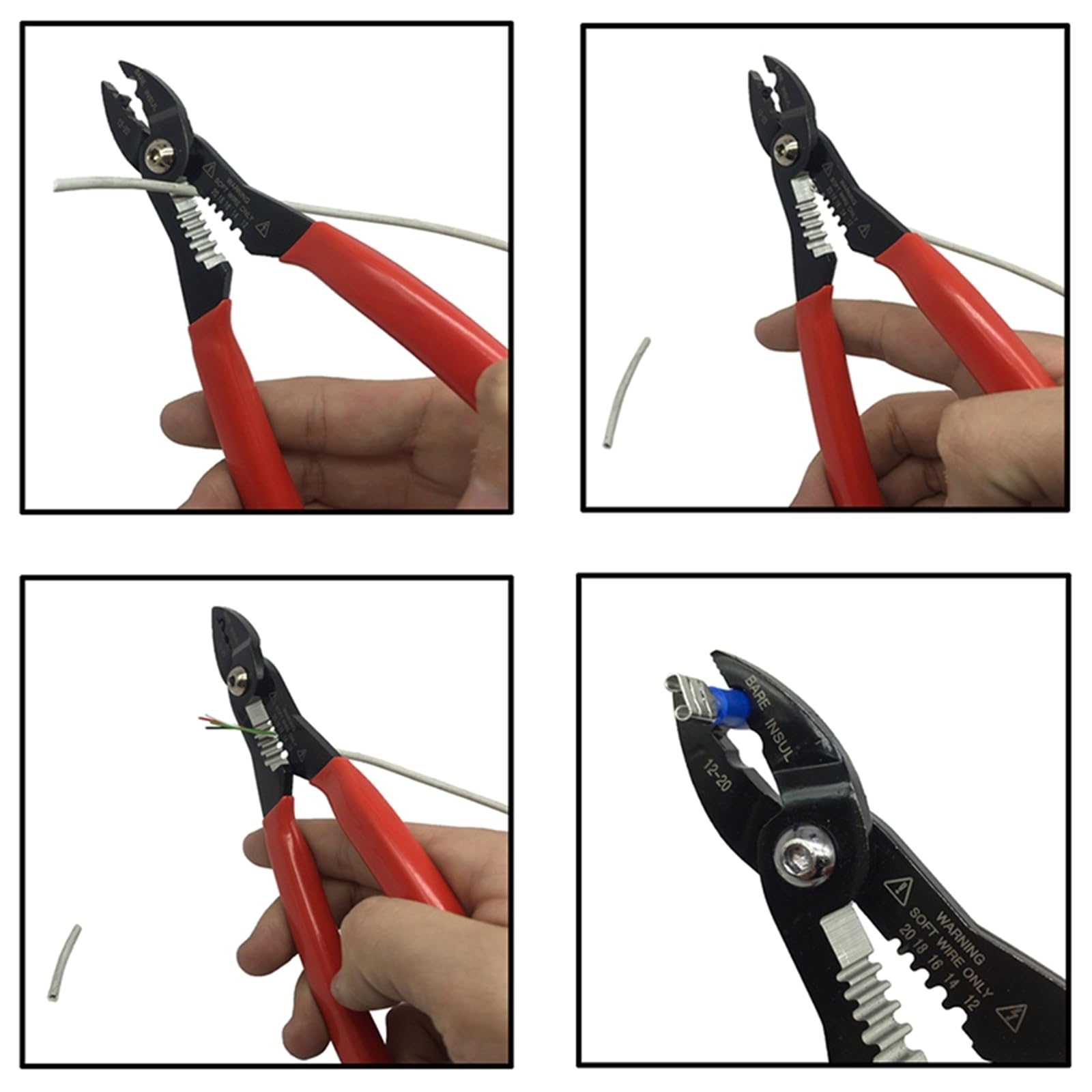 DIIOOMIEEU Wire Cutting Wire Stripping Crimpings Pliers Multifunctional Rings Crimpper Electrician Peels Cable Strips Tool