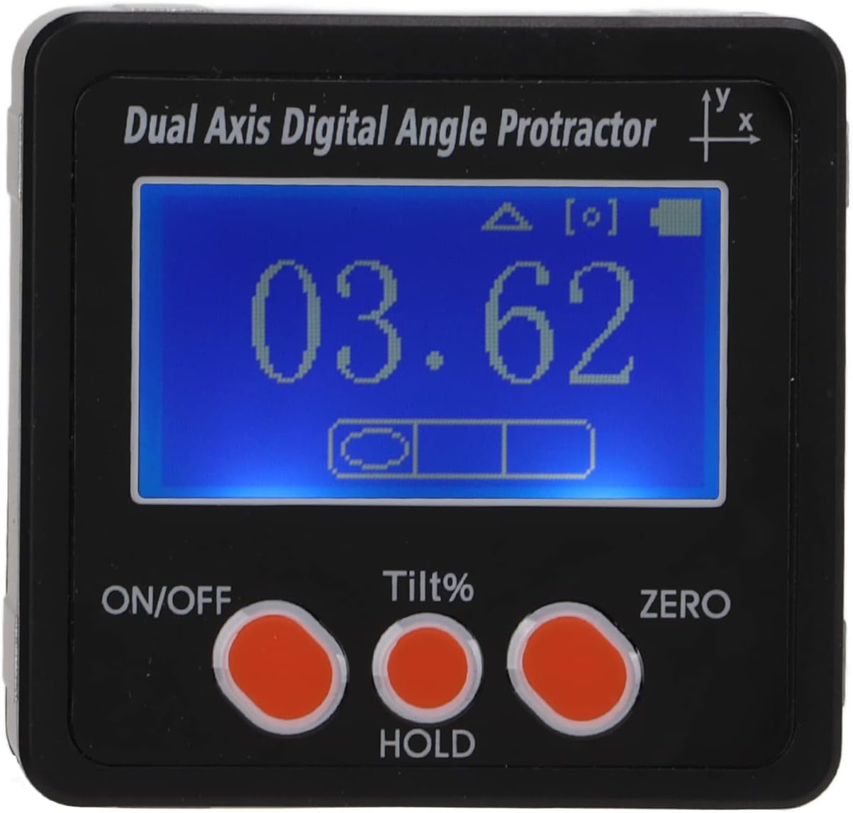Digital Angle Dual Axes Protractor, LCD Display Inclinometer with Strong Base and Backlight, Accuracy Angle Measurement Tool for Woodworking Construction Machinery