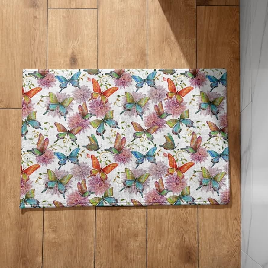 Tapis de bain antidérapant papillon CEVAN 50x80cm pour l'entrée
