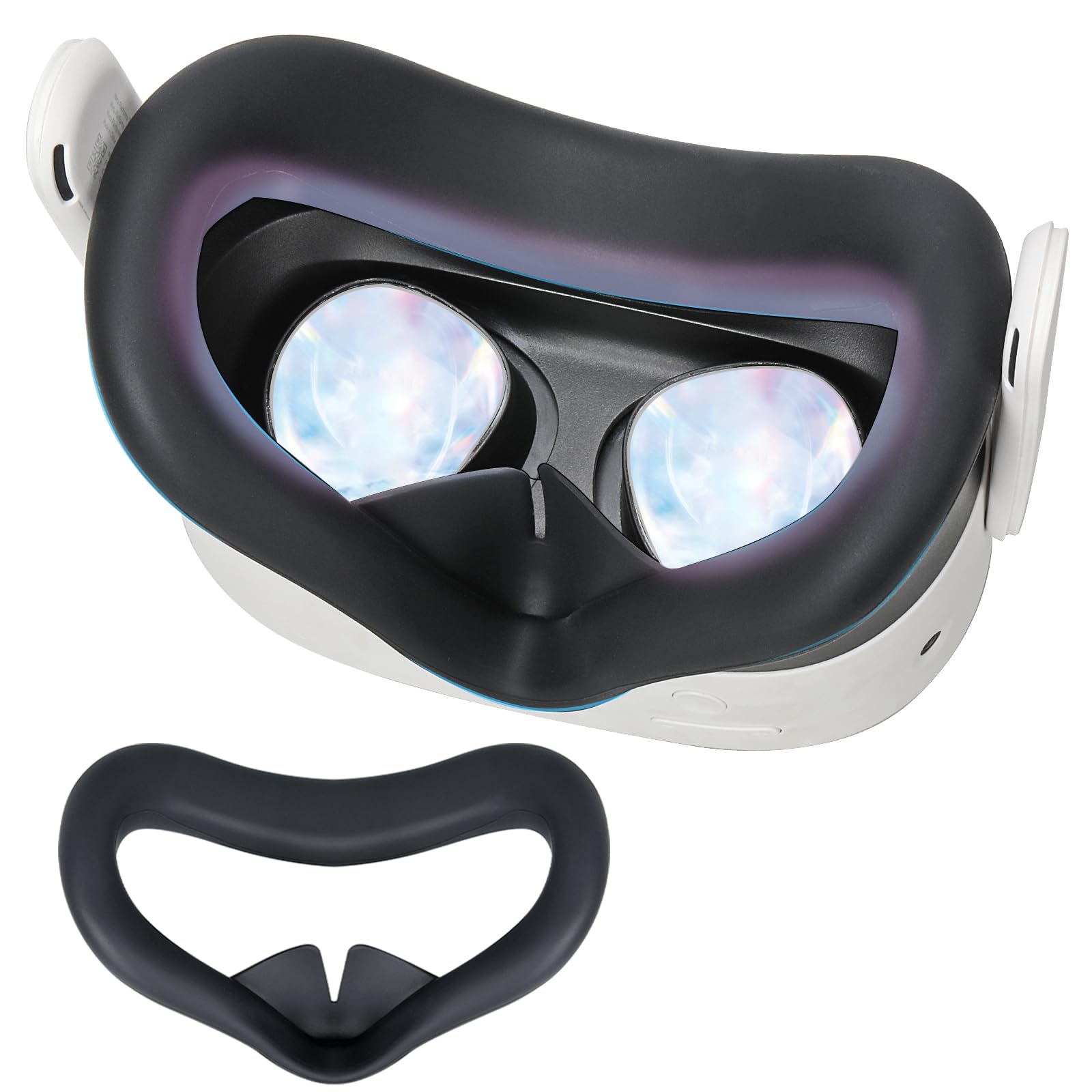 VR Silicone Face Cover Pad for Meta Quest 3S Accessories, Soft Silicone Face Cushion Pad, Sweat-Proof & Anti-Light Face Cover Cushion Compatible with Quest 3S