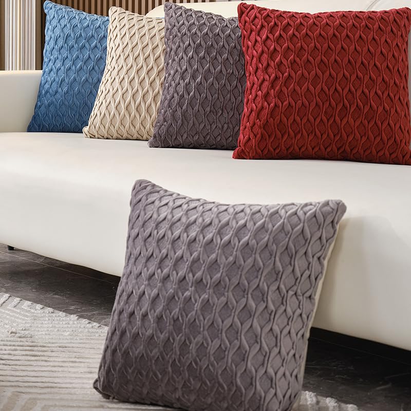 Housse de coussin en polyester abricot lavable et indéformable