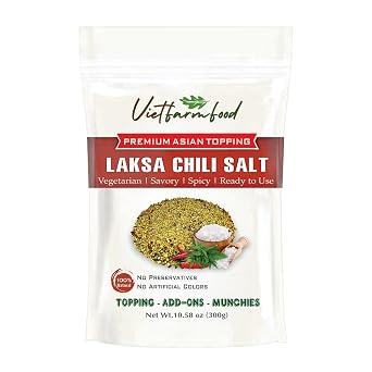 LAKSA CHILI SALT 10.58 Oz 300g VIETFARMFOOD Savory & Spicy Ready to Enjoy, Great for Toppings, Cooking, or Gifting