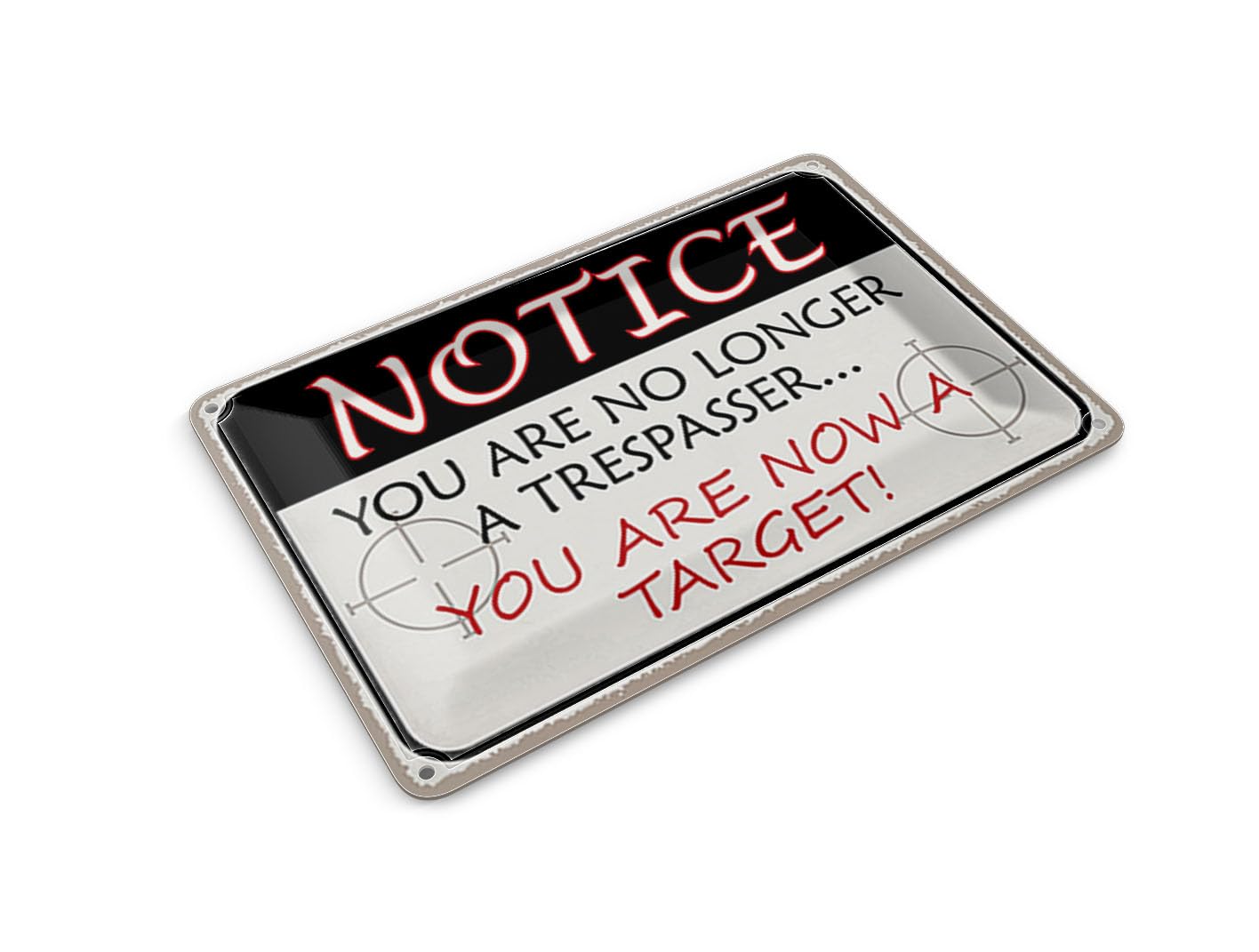 Femer Tin Postcard Saying 14 x 10 cm Notice You No Longer Trespasser Decorative Sign