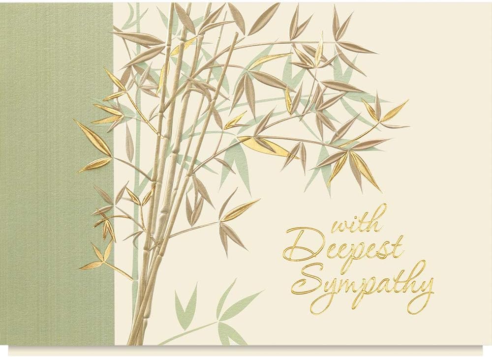 The Gallery Collection, 25 Personalized Sympathy Cards with Foil-Lined Envelopes (With Deepest Sympathy Garden), For Business or Consumer