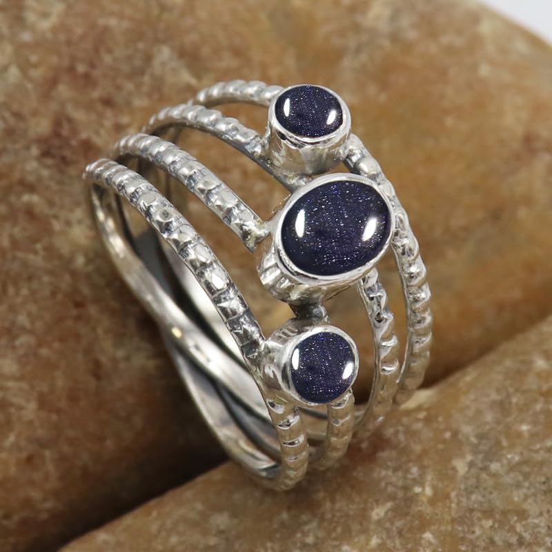 Bague en argent 925 et pierre de soleil fait main, l'excellence artisanale - 2