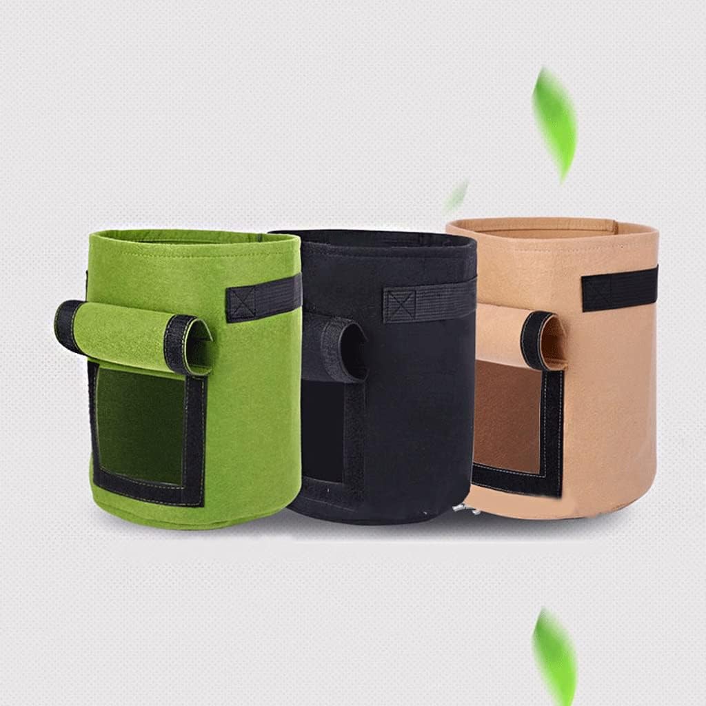 Aeration Fabric Pots Thickened Non-Woven Plant Bag Seedling Bag with Handle Flower Pot Bag Suitable for Vegetable Potato Plant Growth Bag 3 Packs Grow Bags (Color : C, Size : M30*35)