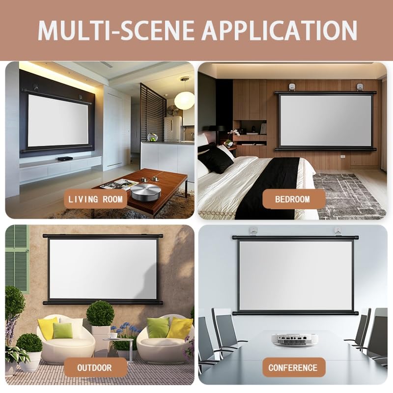 Pantalla para proyector retráctil 72" 4:3 HD 4K miniatura 7