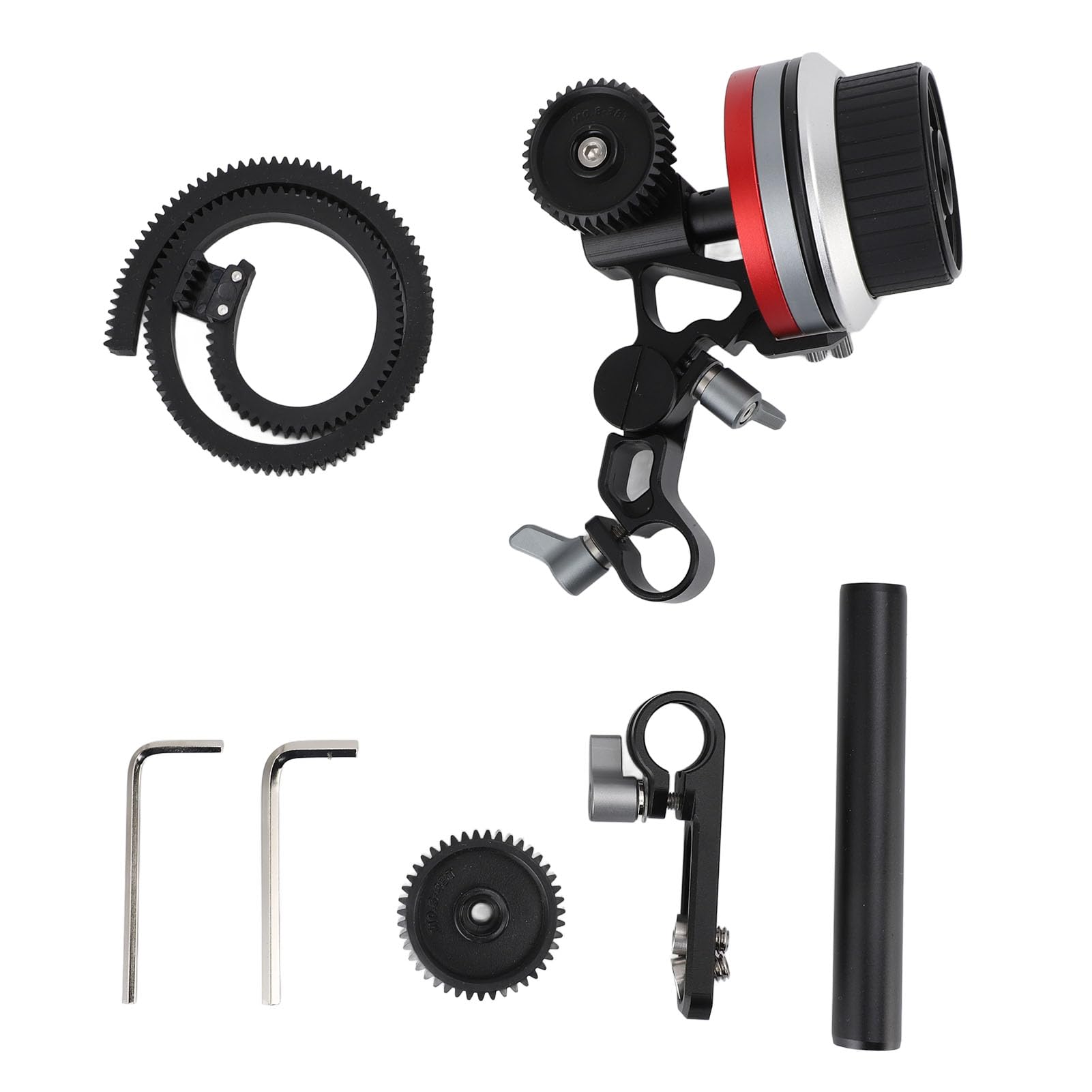 Camera Focus Puller Aluminum Mirrorless Camera Follow Focus Lens Gear Ring Handwheel Rod Clamp for Video Photography