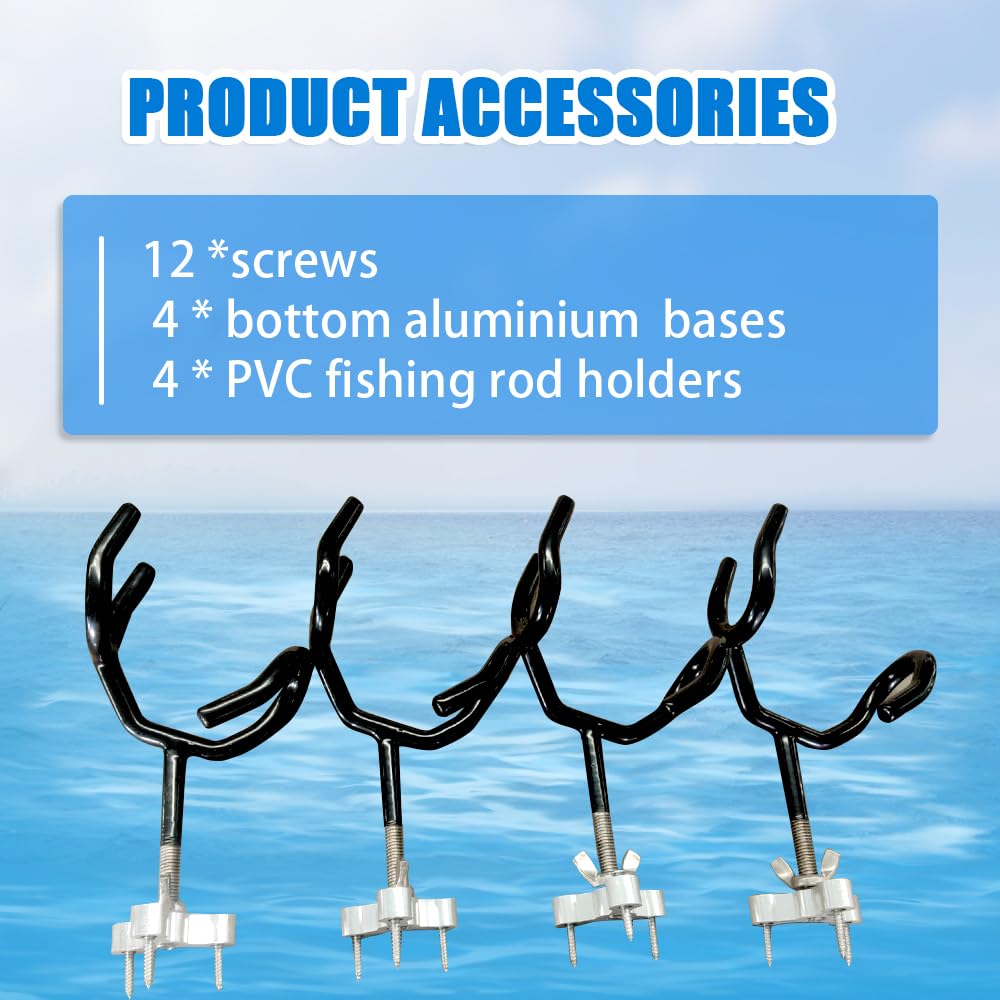 Support De Canne à Pêche En Aluminium - Pour Bateau, Montage Flush, Réglable, 1 Canne