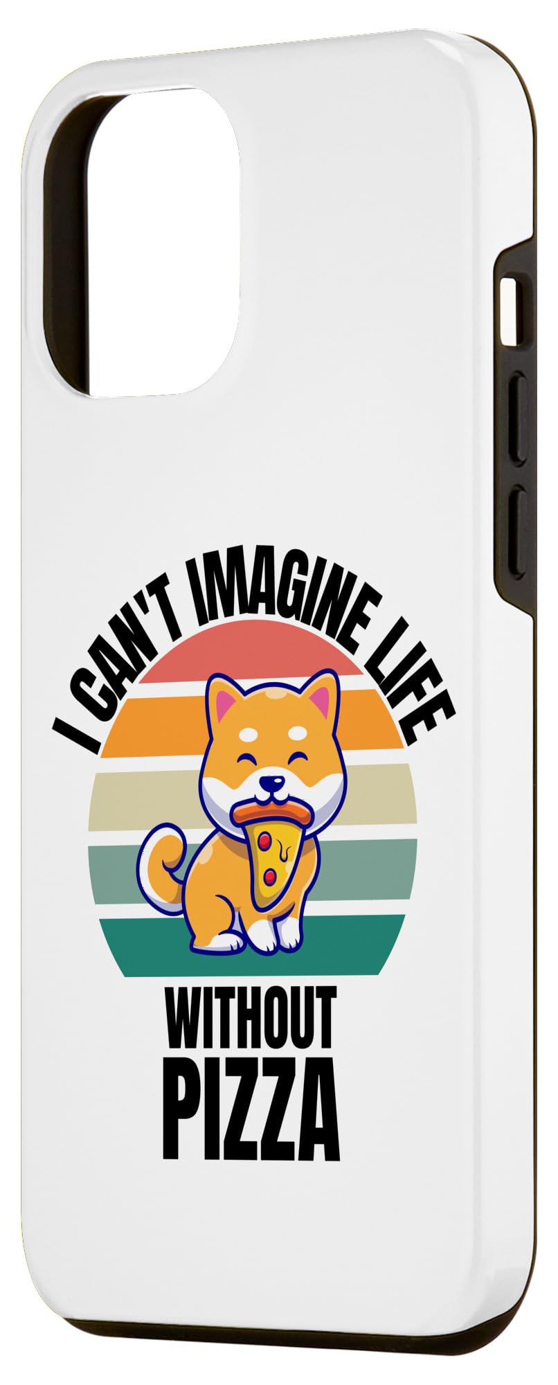iPhone 13 Pro Max Retro Cute Shiba Inu I Can't Imagine Life Without Pizza Case - Image 2