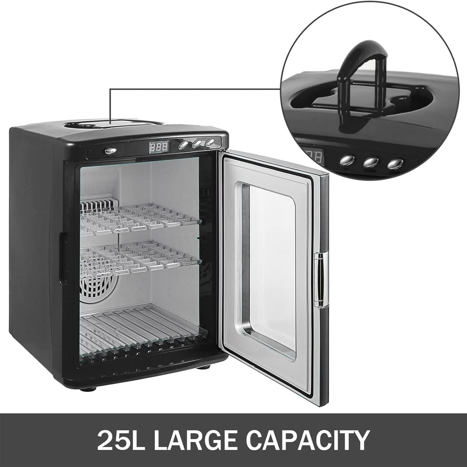 Incubadora Portátil para Reptiles con Termostato Digital (5°C-60°C), Gran Capacidad 25L para la Incubación y Cría de Huevos de Camaleón, Lagarto, Tortuga, Pantalla LED, Control de Humedad Ajustable