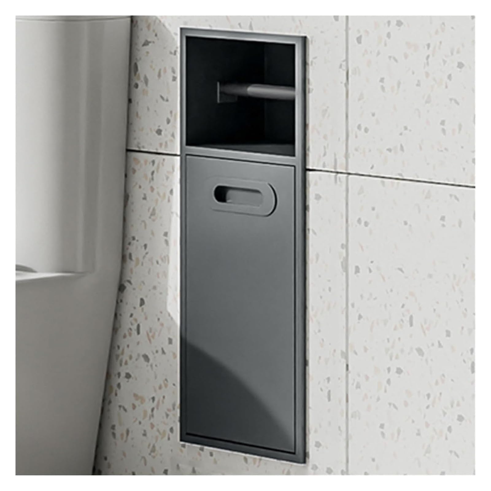 Niche de douche en acier inoxydable gris encastrée pour salle de bain