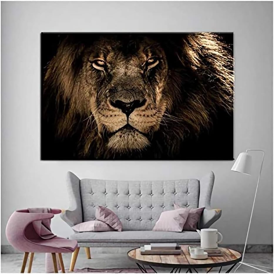 Tableau lion africain, affiche décoration murale et impressions d'art sauvage